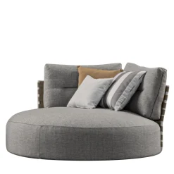 Meroni & Colzani Outdoor Chaises & Daybeds<Pantelleria Grey Round Outdoor Chaise Longue