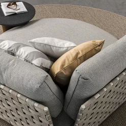 Meroni & Colzani Outdoor Chaises & Daybeds<Pantelleria Grey Round Outdoor Chaise Longue