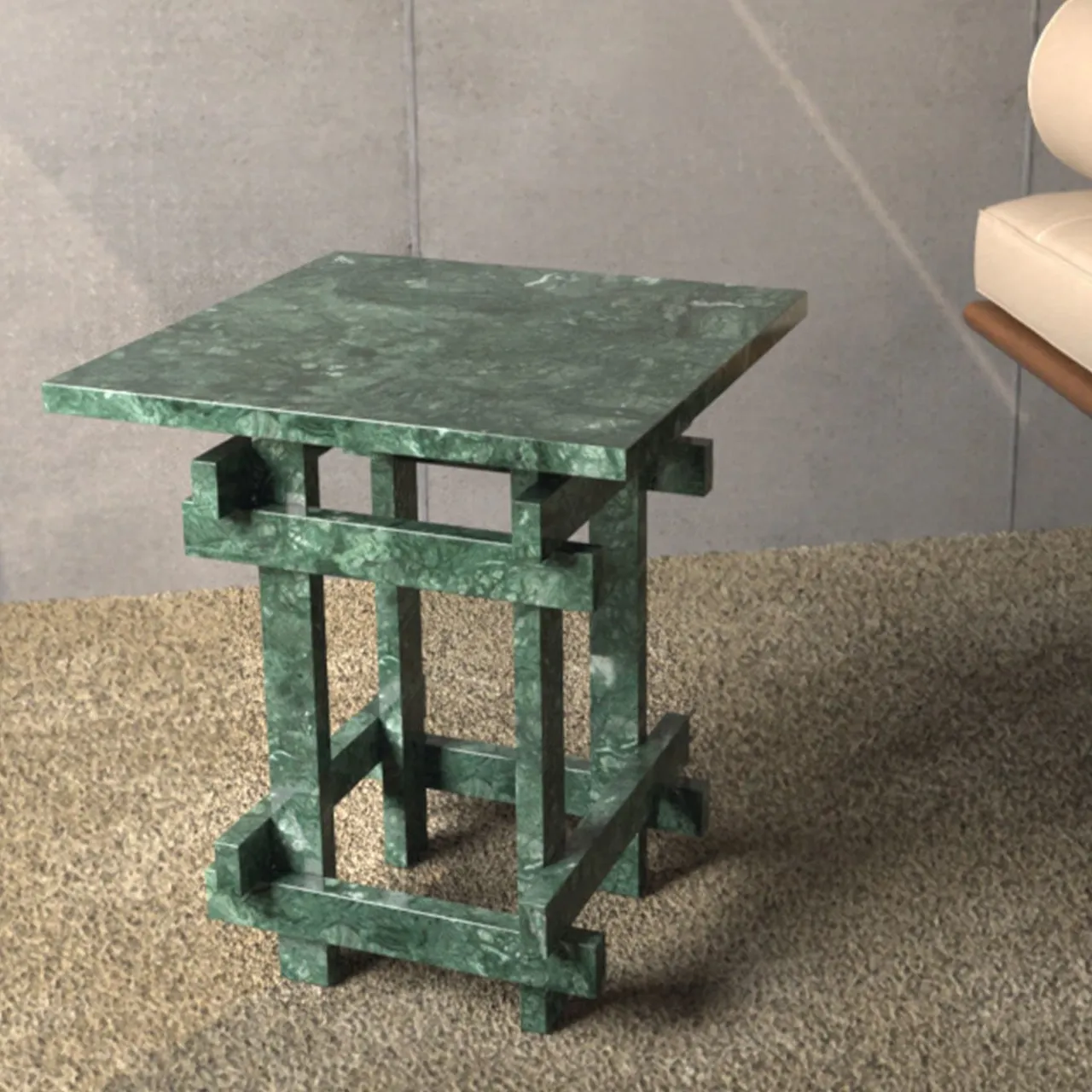 Edizione Limitata by Simone Fanciullacci Side Tables<Paranoid V1 Side Table in Guatemala Marble #3