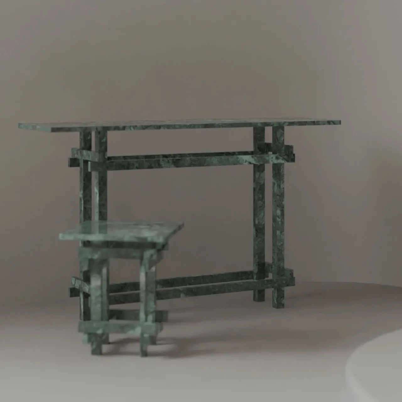 Edizione Limitata by Simone Fanciullacci Side Tables<Paranoid V1 Side Table in Guatemala Marble #3