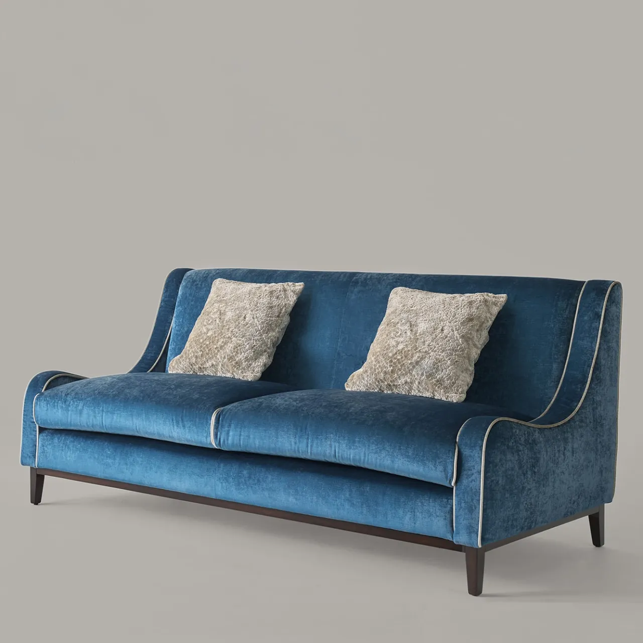 LCI_DECORA Sofas<Paris Blue Navy Velvet 3-Seater Sofa
