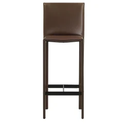 Enrico Pellizzoni Bar Stools<Pasqualina Brown Leather Counter Stool by Grassi&Bianchi