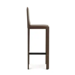 Enrico Pellizzoni Bar Stools<Pasqualina Brown Leather Counter Stool by Grassi&Bianchi