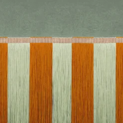 Lorenza Bozzoli Couture Benches<Pastel green Velvet with Two-Tone Fringe Stripes Bench