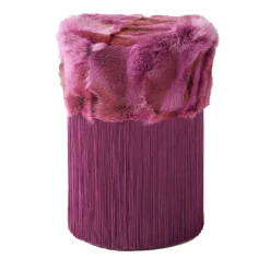 Lorenza Bozzoli Couture Ottomans & Poufs<Patchwork Fuxia Pouf #2 by Lorenza Bozzoli