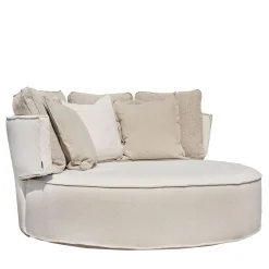 Villevenete Outdoor Chaises & Daybeds<Patos Round Beige fabric with cushions Outdoor Daybed