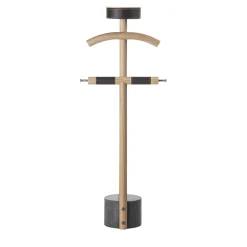 Durame Coat Stands<Patrick Oak Wood with Black Marble Base Valet Stand