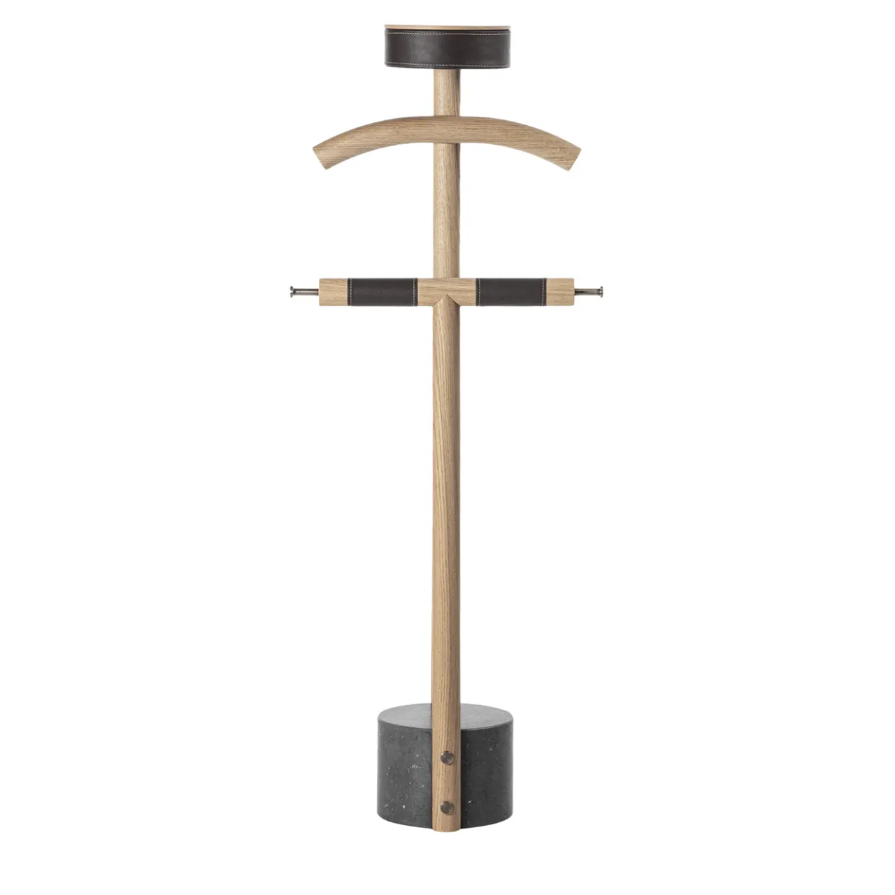 Durame Coat Stands<Patrick Oak Wood with Black Marble Base Valet Stand