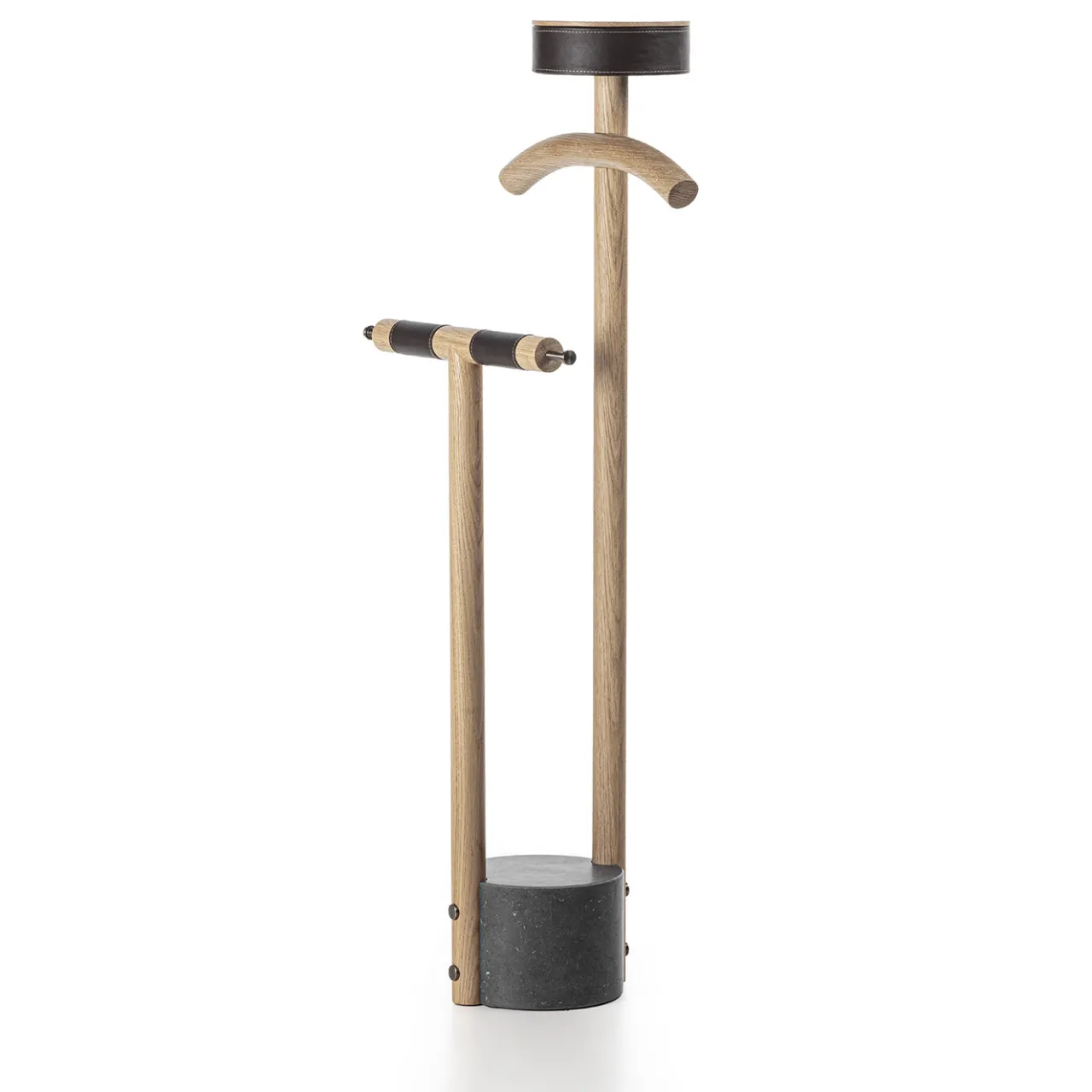 Durame Coat Stands<Patrick Oak Wood with Black Marble Base Valet Stand