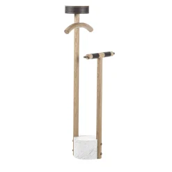Durame Coat Stands<Patrick Oak Wood with White Marble Base Valet Stand