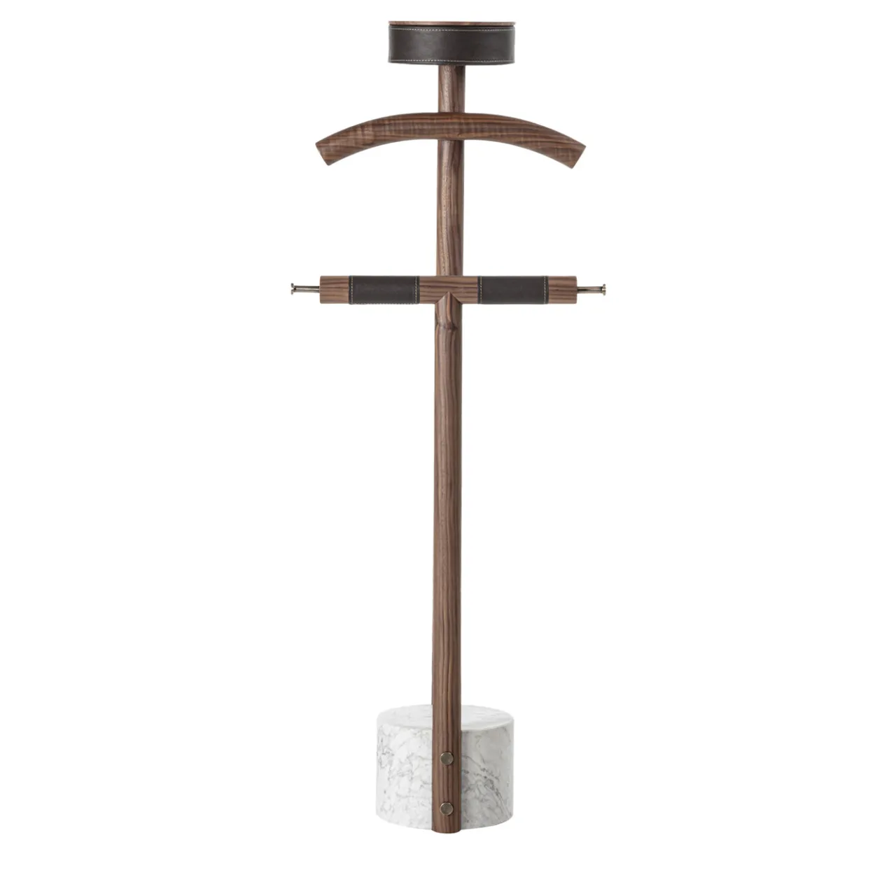 Durame Coat Stands<Patrick Walnut Wood with White Marble Base Valet Stand