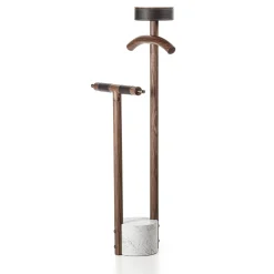 Durame Coat Stands<Patrick Walnut Wood with White Marble Base Valet Stand