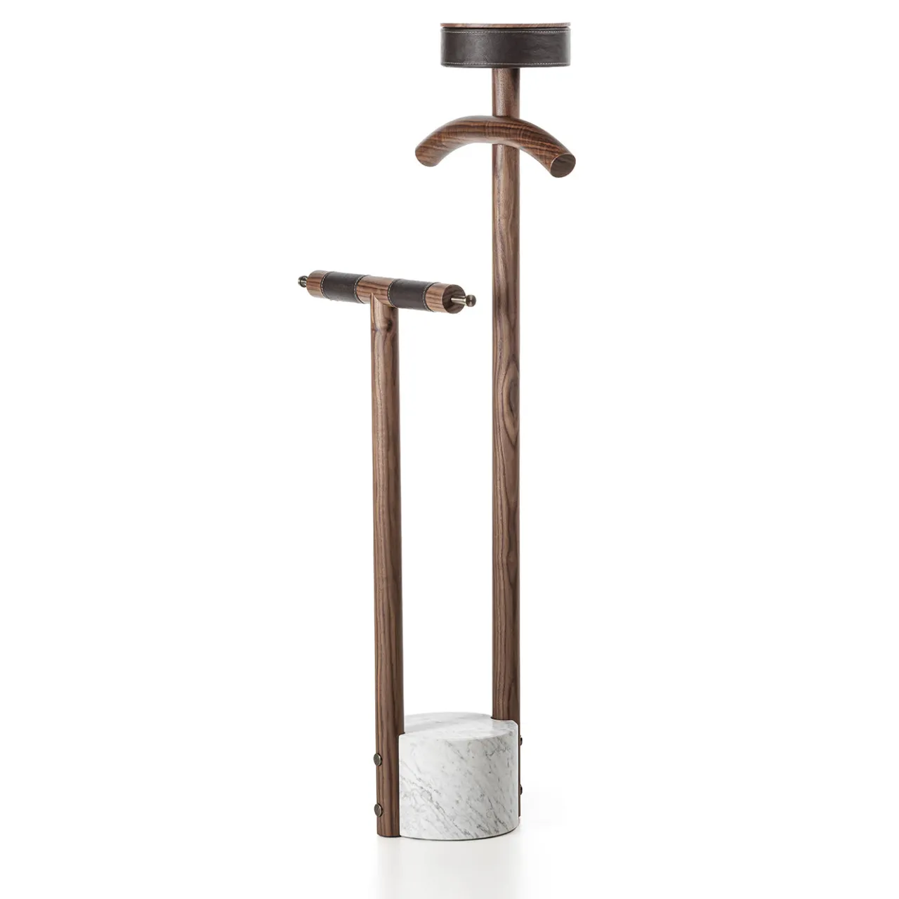 Durame Coat Stands<Patrick Walnut Wood with White Marble Base Valet Stand