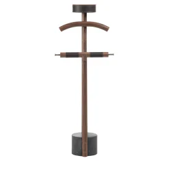 Durame Coat Stands<Patrick Walnut Wood with Black Marble Base Valet Stand