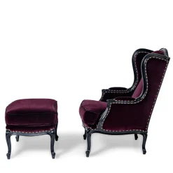 Mantellassi 1926 Ottomans & Poufs<Pauline Bordeaux Velvet Pouf