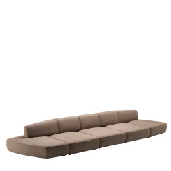 Sitia Sofas<Pavé Brown fabric Five-Module Sofa by Marc Sadler