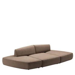 Sitia Sofas<Pavé brown fabric Three-Module Sofa by Marc Sadler #2