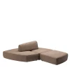 Sitia Sofas<Pavé Brown fabric Three-Module Angular Sofa by Marc Sadler