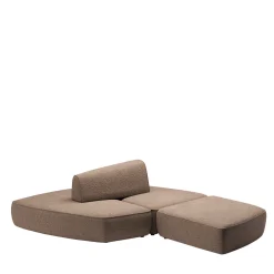 Sitia Sofas<Pavé Brown fabric Three-Module Angular Sofa by Marc Sadler