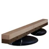 Kreoo Benches<Pavé Log Bench with Pave' Big Oval bases in Nero Marquina and Natural Leather Covering