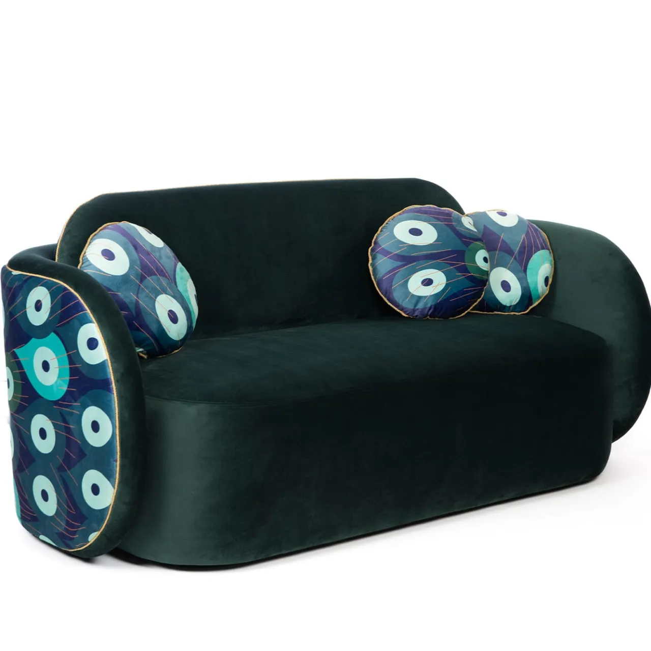FROMM. Sofas<Pavo Velvet Green Sofa by Antonio Aricò