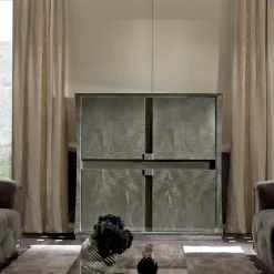 Franco Bianchini Bar Cabinets<Pearl 4-Door Gray Figured Sycamore Bar Cabinet