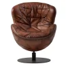 Mantellassi 1926 Armchairs<Pelè hand-patinated brown Crust leather swivel armchair
