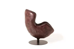 Mantellassi 1926 Armchairs<Pelè hand-patinated cartier red Crust leather swivel armchair