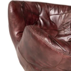 Mantellassi 1926 Armchairs<Pelè hand-patinated cartier red Crust leather swivel armchair