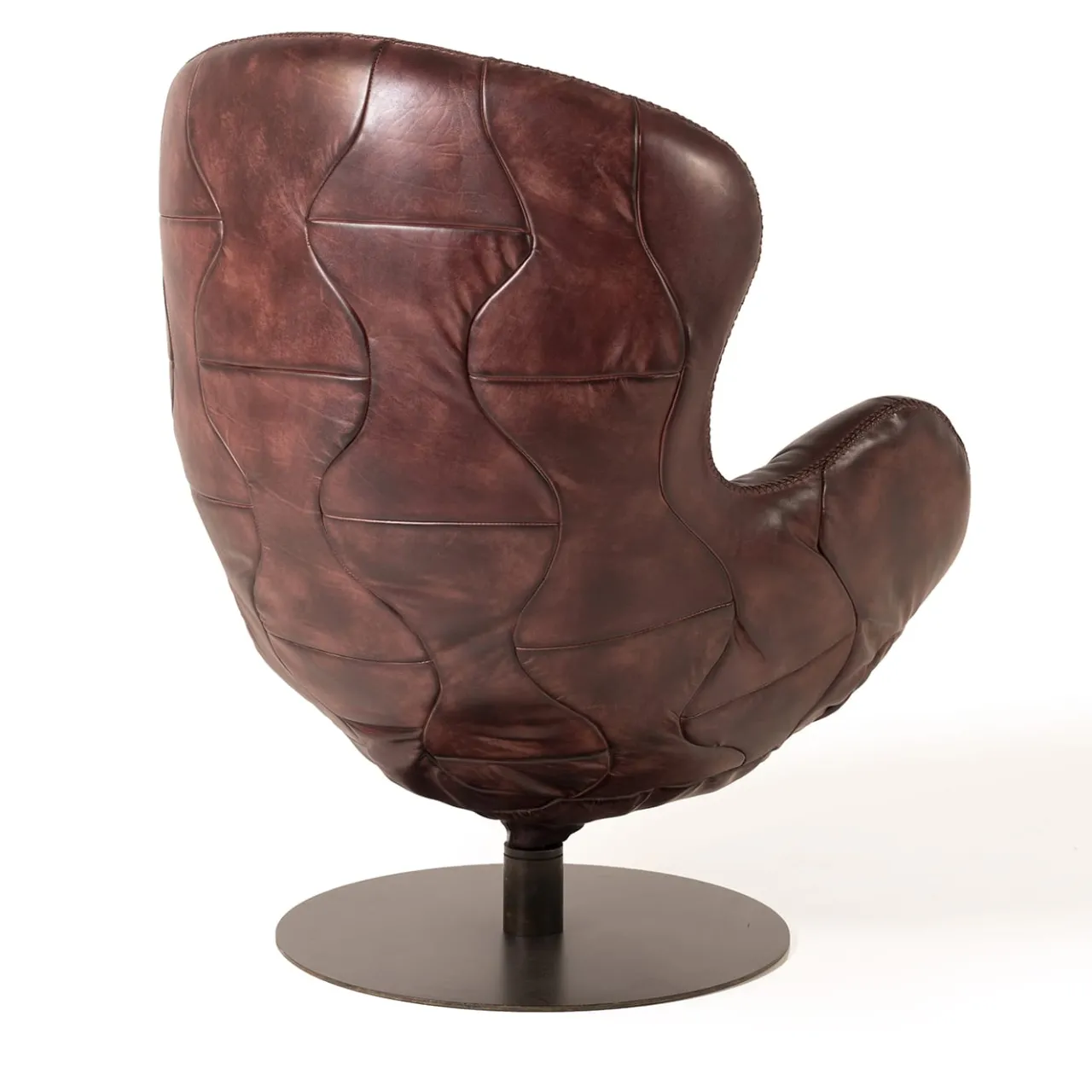 Mantellassi 1926 Armchairs<Pelè hand-patinated cartier red Crust leather swivel armchair