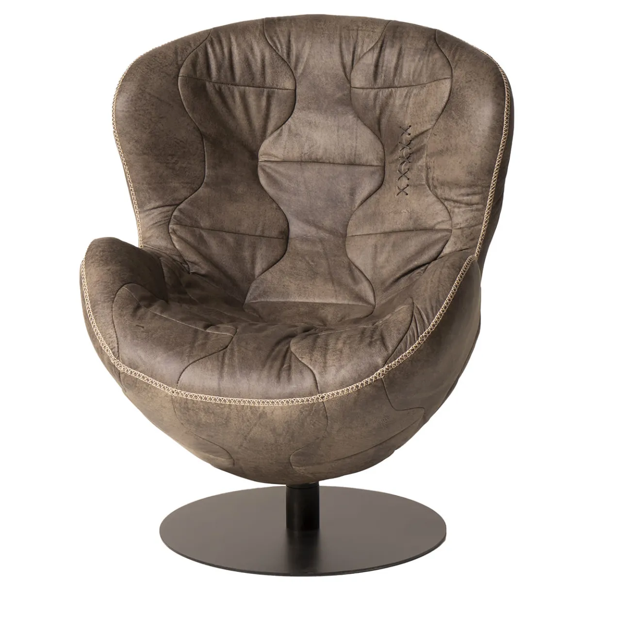 Mantellassi 1926 Armchairs<Pelè light brown swivel armchair