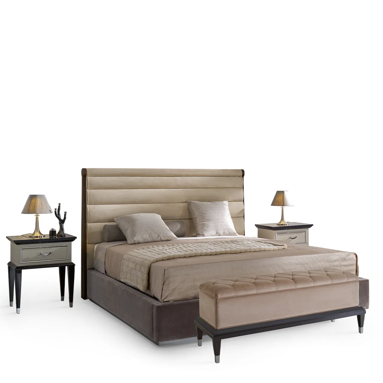 LCI_DECORA Nightstands<Penthouse Black and White Nightstand