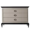 LCI_DECORA Dressers<Penthouse Gray Lacquered Dresser with Chrome Details