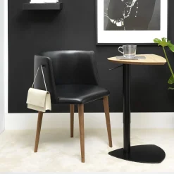 Sitia Chairs<Pergy Black Leather Chair with Walnut Legs