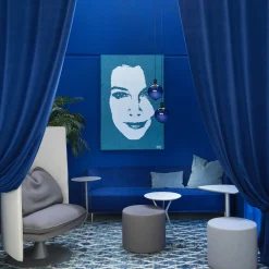 Sitia Sofas<Pergy Blue Velvet 3-Seat Sofa