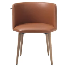 Sitia Chairs<Pergy Leather Chair with Walnut Legs and Bag Holder Hook