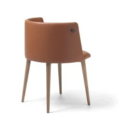 Sitia Chairs<Pergy Leather Chair with Walnut Legs and Bag Holder Hook