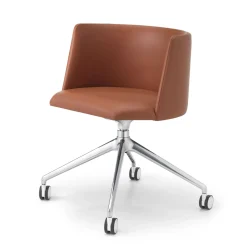 Sitia Office Chairs<Pergy Swivel Brown Leather Office Chair