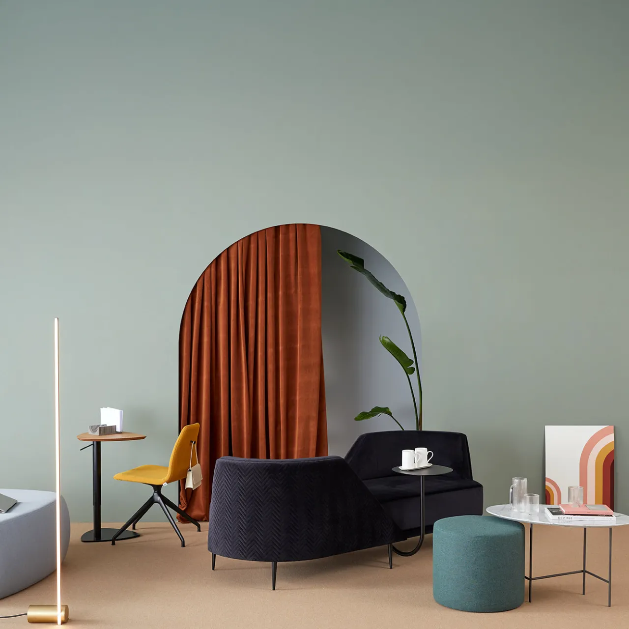 Sitia Chaises<Pergy Vis-à-Vis Black Sofa