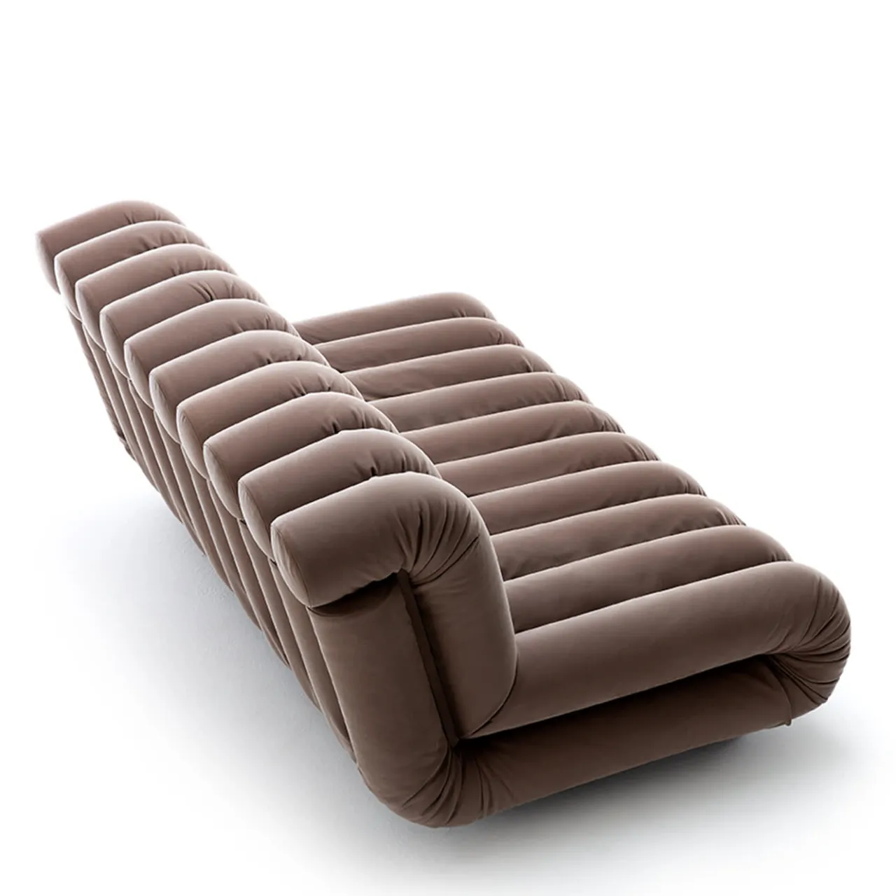 Exteta Outdoor Sofas & Benches<Periscopio Fluted Gray Nubuck Leather Sofa by Studiopepe