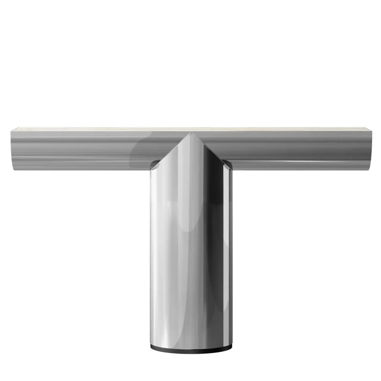 Ultramobili Consoles<Perseo Polished Steel With Calacatta Oro Marble Top Console