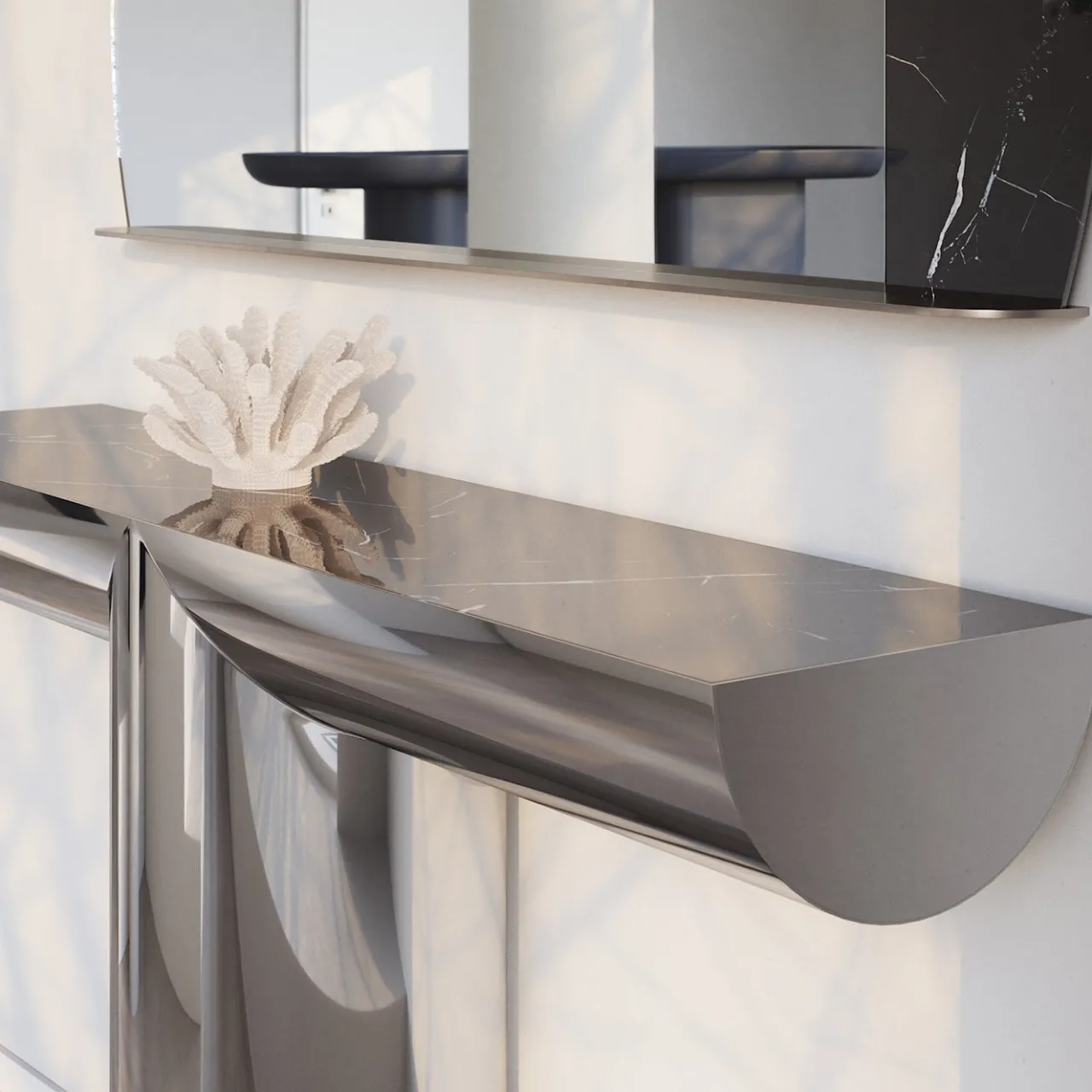 Ultramobili Consoles<Perseo Sahara Noir Ceramic Top Console