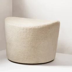 Giobagnara Ottomans & Poufs<Persues Leather Pouf Shearling