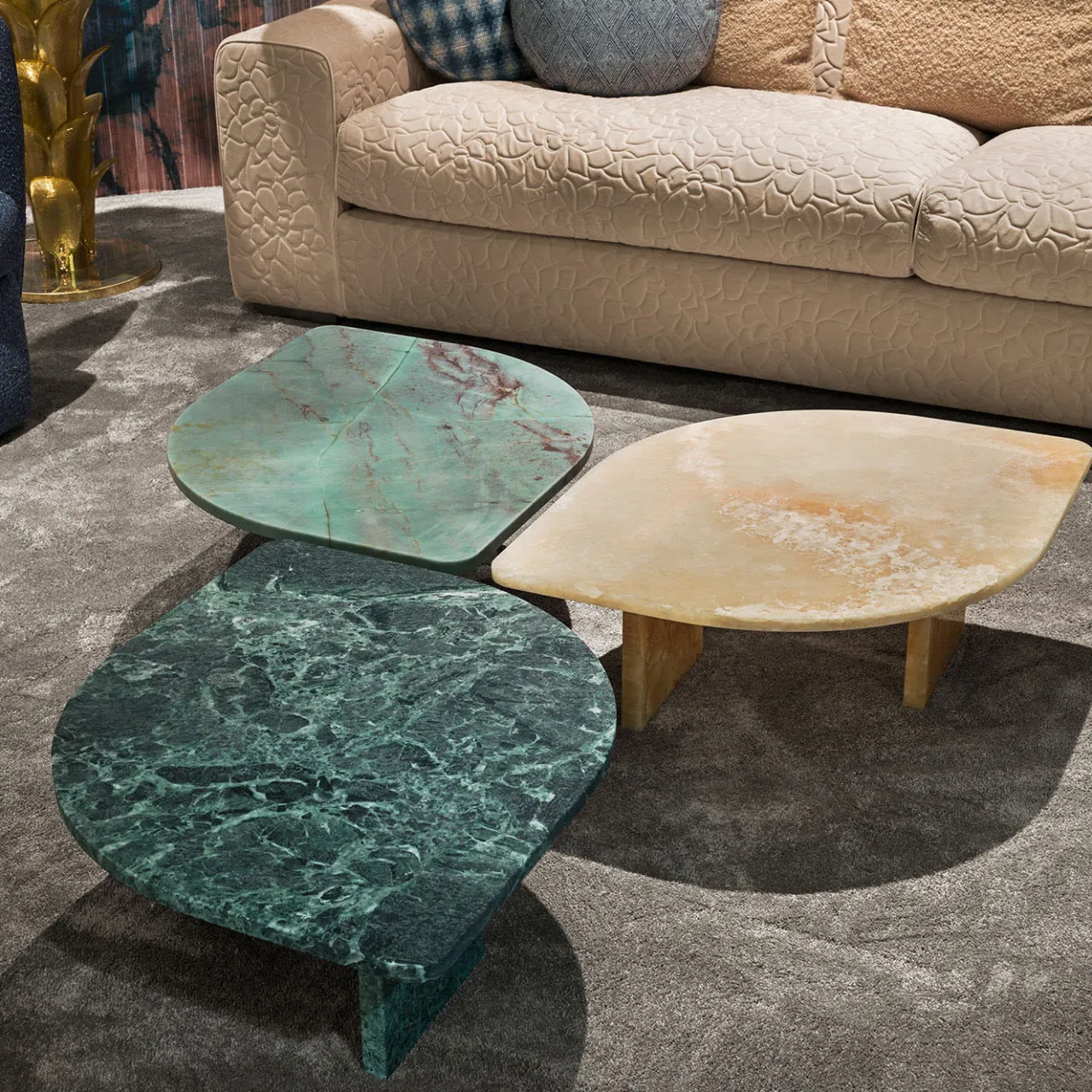 Chiara Provasi Coffee Tables<Petal Verde Alpi Marble Coffee Table
