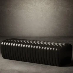 Giopagani Benches<Petit Arret BLACK LEATHER BENCH