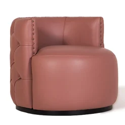 Mantellassi 1926 Armchairs<Petra pink leather capitonnè armchair
