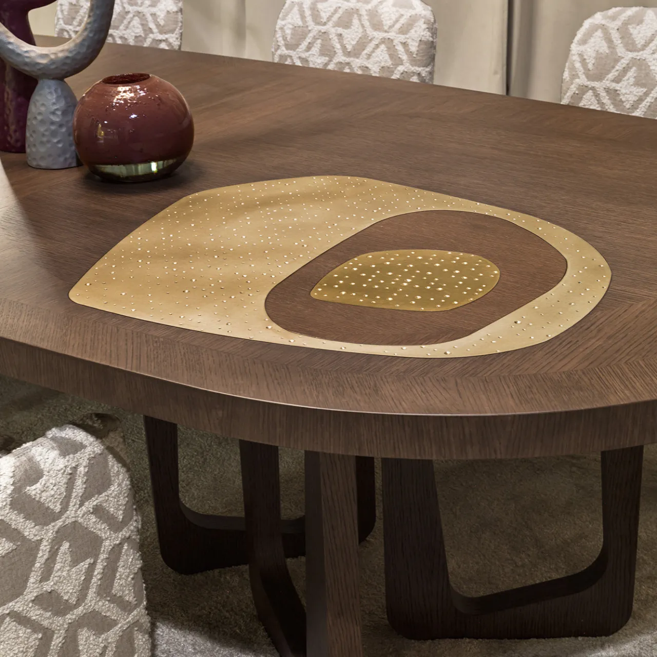 Chiara Provasi Dining Tables<Philosophy Oval with Brass Inlay Dining Table