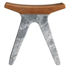 Luce Di Carrara Stools<Pigreco Marble & Wood Stool
