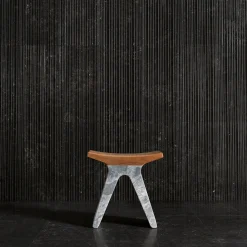 Luce Di Carrara Stools<Pigreco Marble & Wood Stool