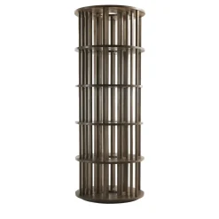 Riva 1920 Bookcases<Pillar 6-Shelf Circular Walnut Bookcase by C.R. & S.
